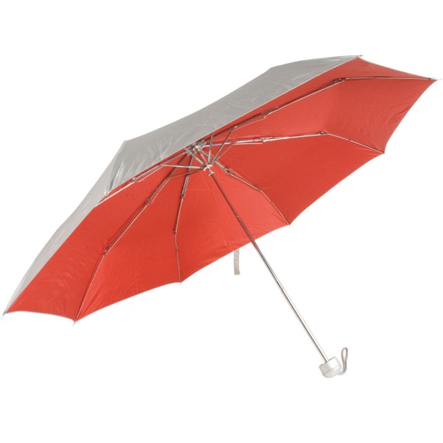 Mini ombrello manuale, argentato all esterno e colorato all interno