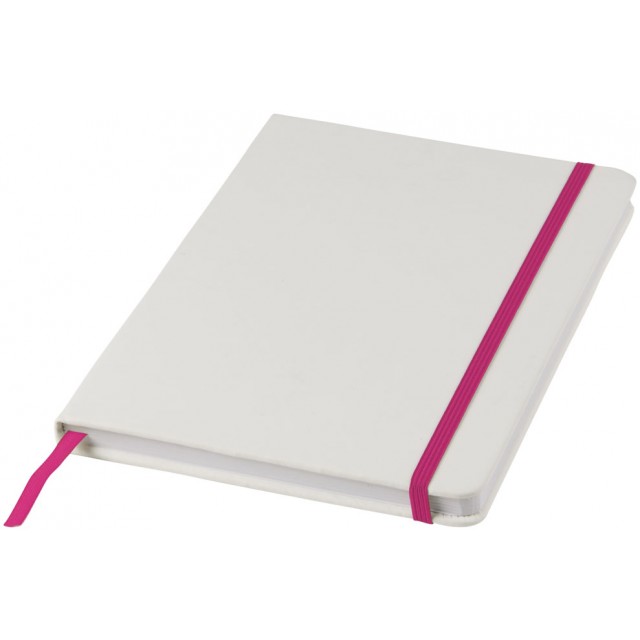 Notebook A5 Spectrum bianco con elastico colorato