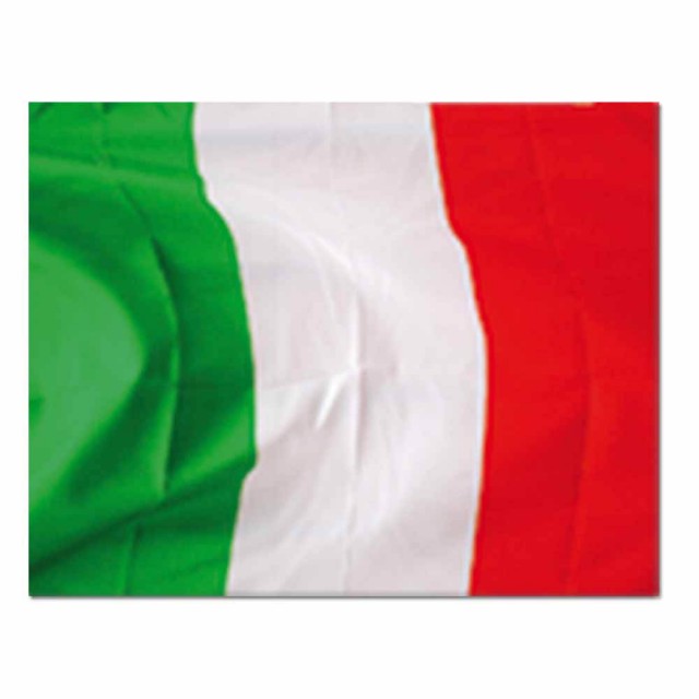 Bandiera italiana con passante per l asta e 2 asole per essere appesa (asta non inclusa)
