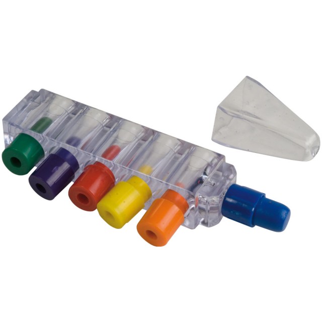 Set pastelli a cera colorati (6), in box di plastica