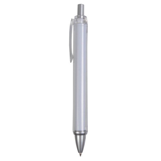 Penna con fusto trasparente con possibilitÃ  di inserimento foglio con logo (non incluso)