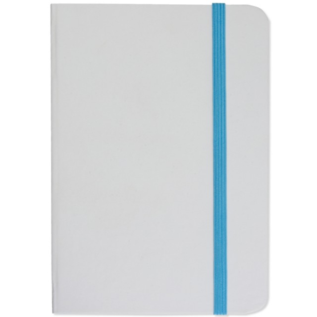 Quaderno bianco con elastico colorato, fogli a righe (80 pag.)