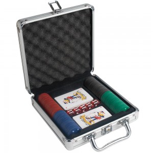 Set gioco Poker, con targhetta per personalizzazione (7 x 3 cm)