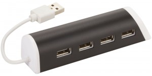 Hub USB 4 porte e supporto portacellulare in alluminio