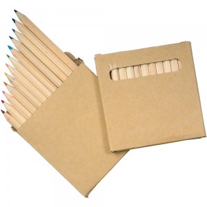 Set matite colorate (12), (h. 8,6 cm), sezione esagonale, in scatola di cartone